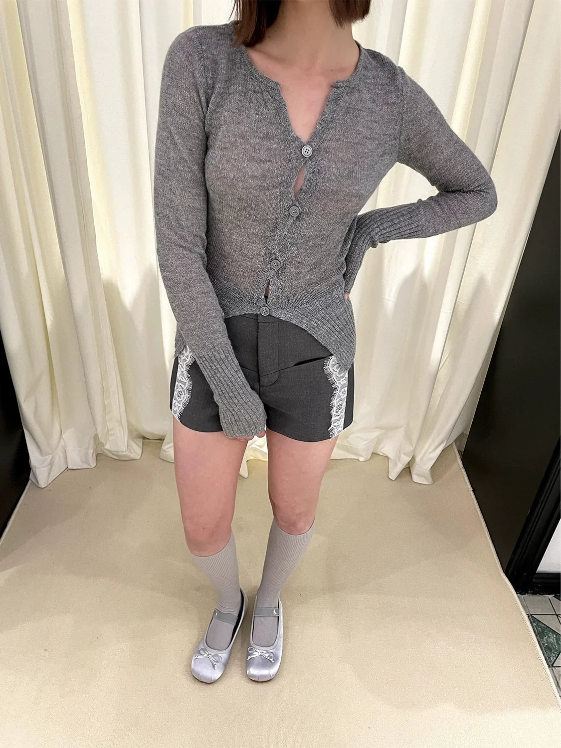 Cropped Knit Cardigan