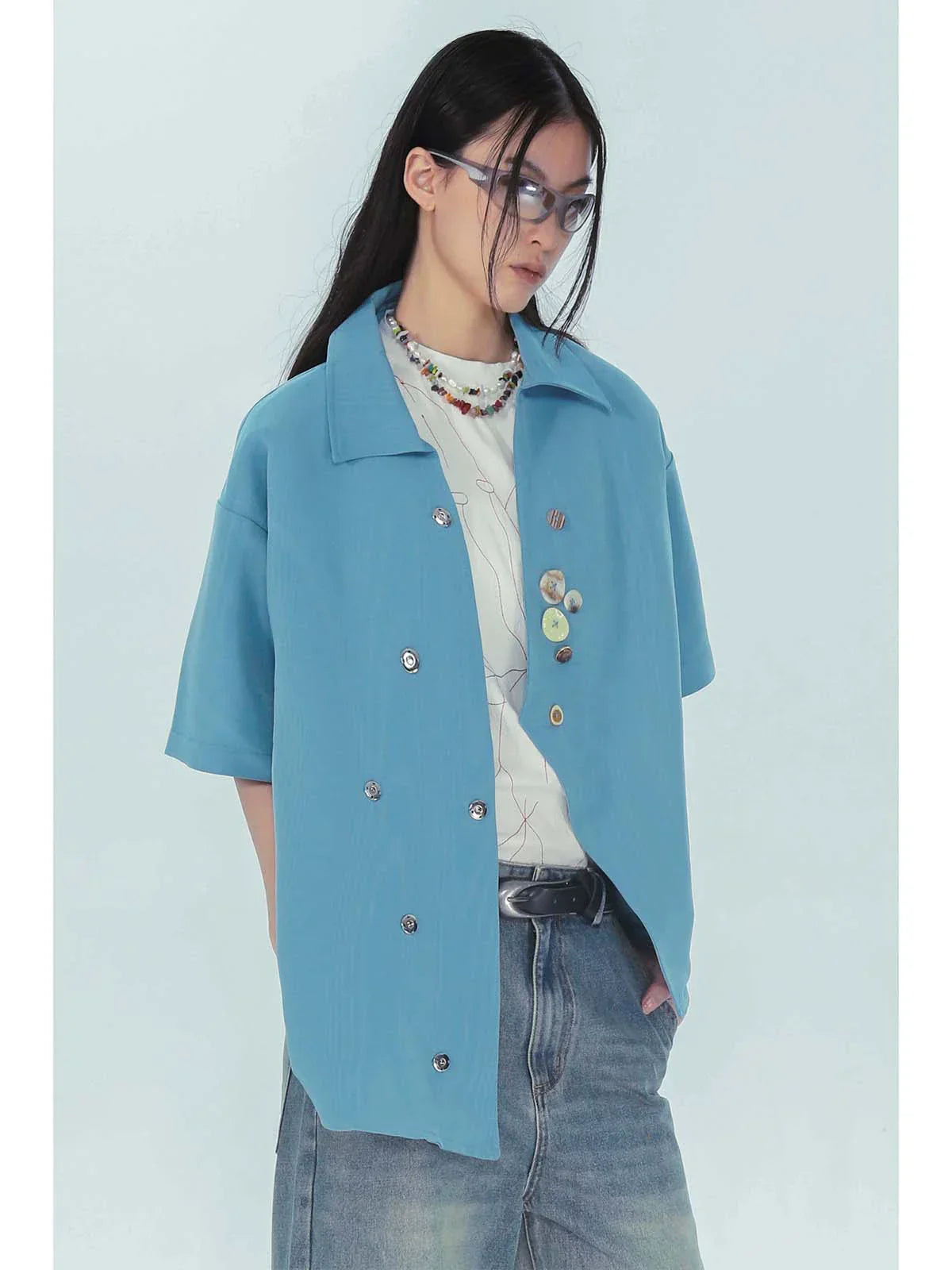 Irregular Ripple Design Short Sleeve Shirt