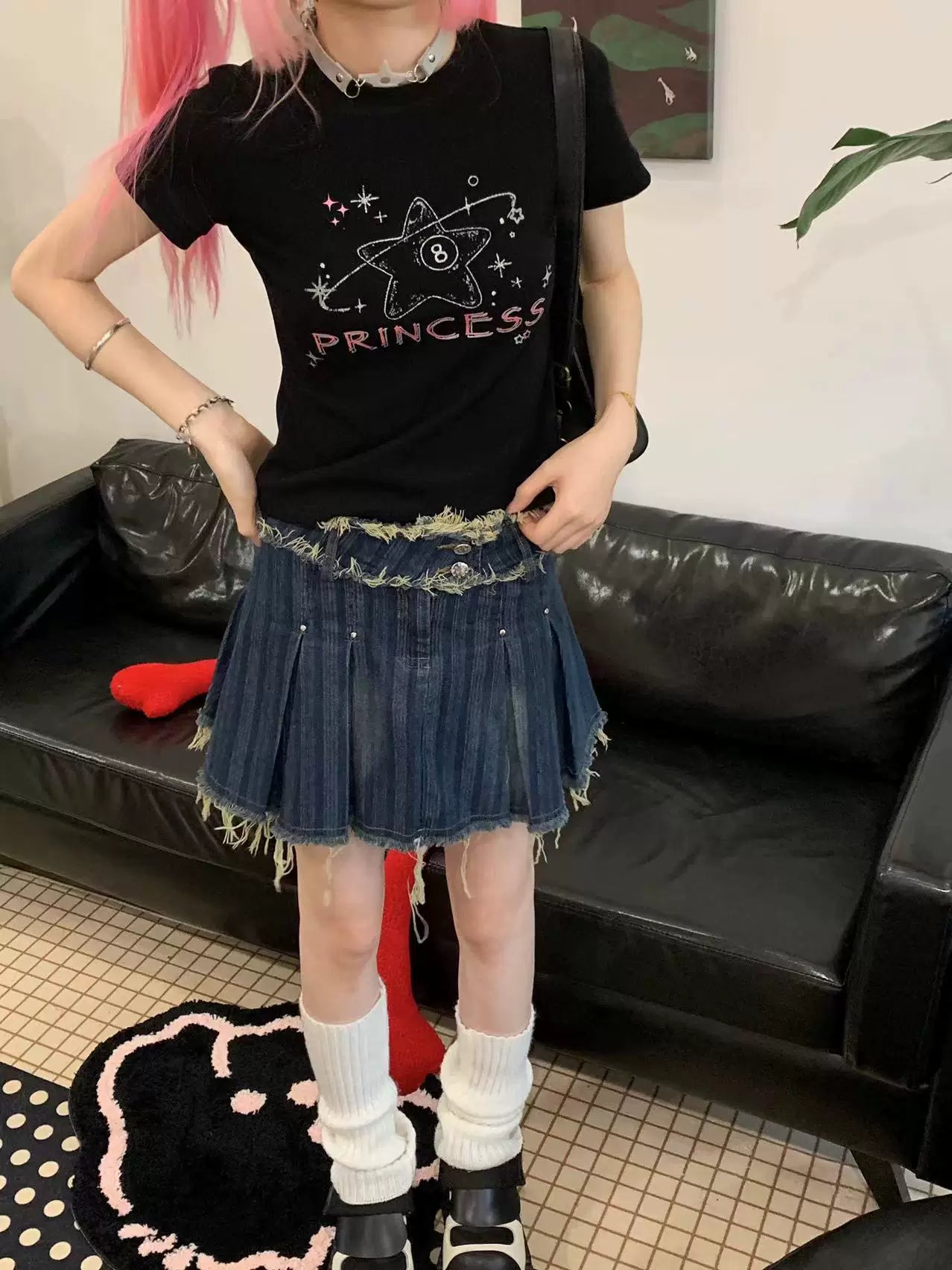 Rhinestone Graphic Print Short Sleeve T-Shirt