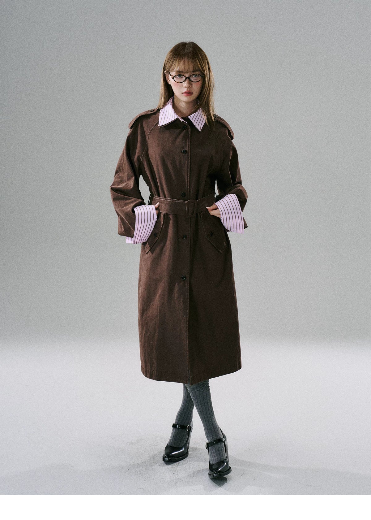 Detachable Rose-Fenced Girl's Trench Coat