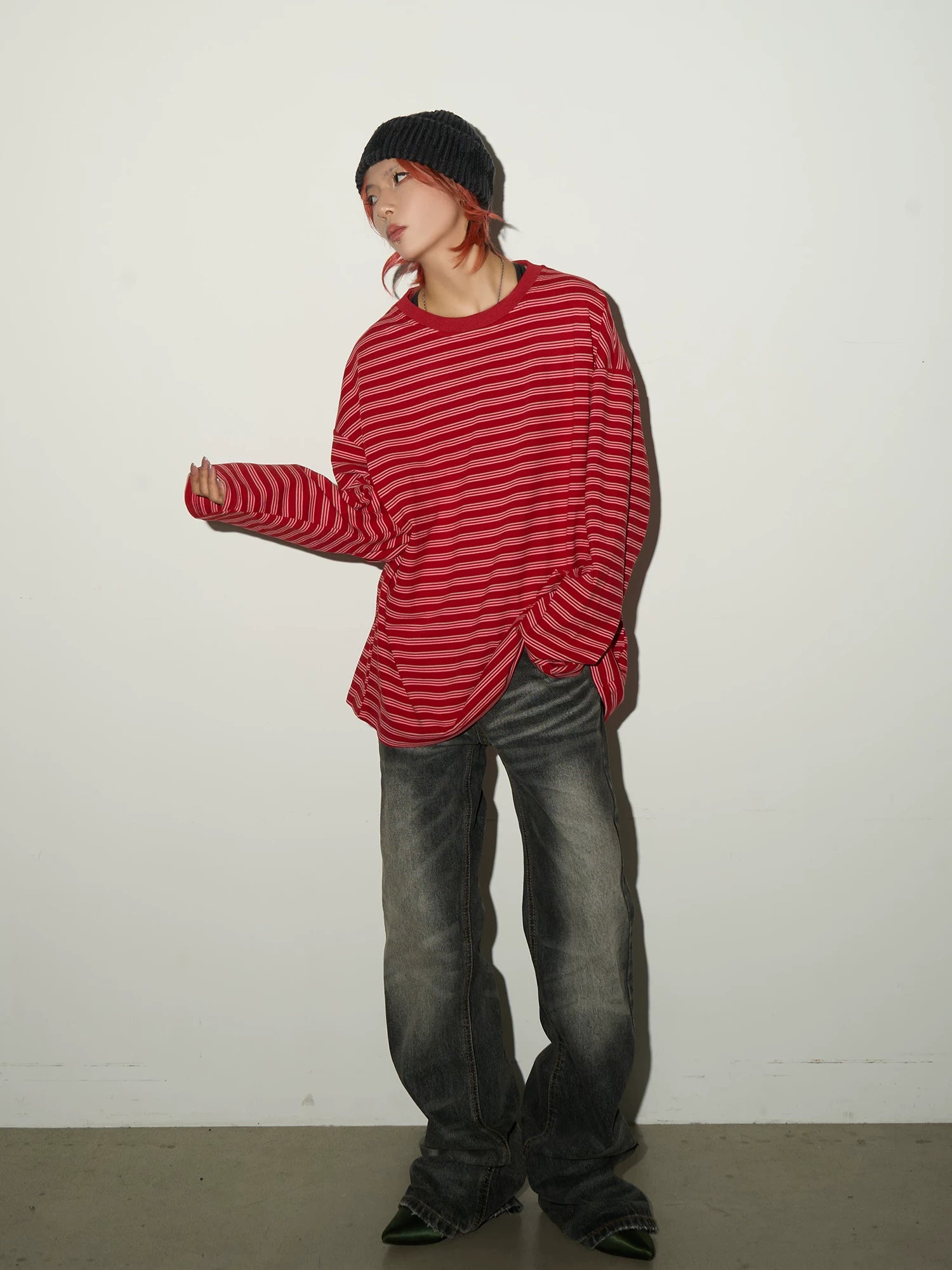 Contrast Stripe Long Sleeve T-Shirt