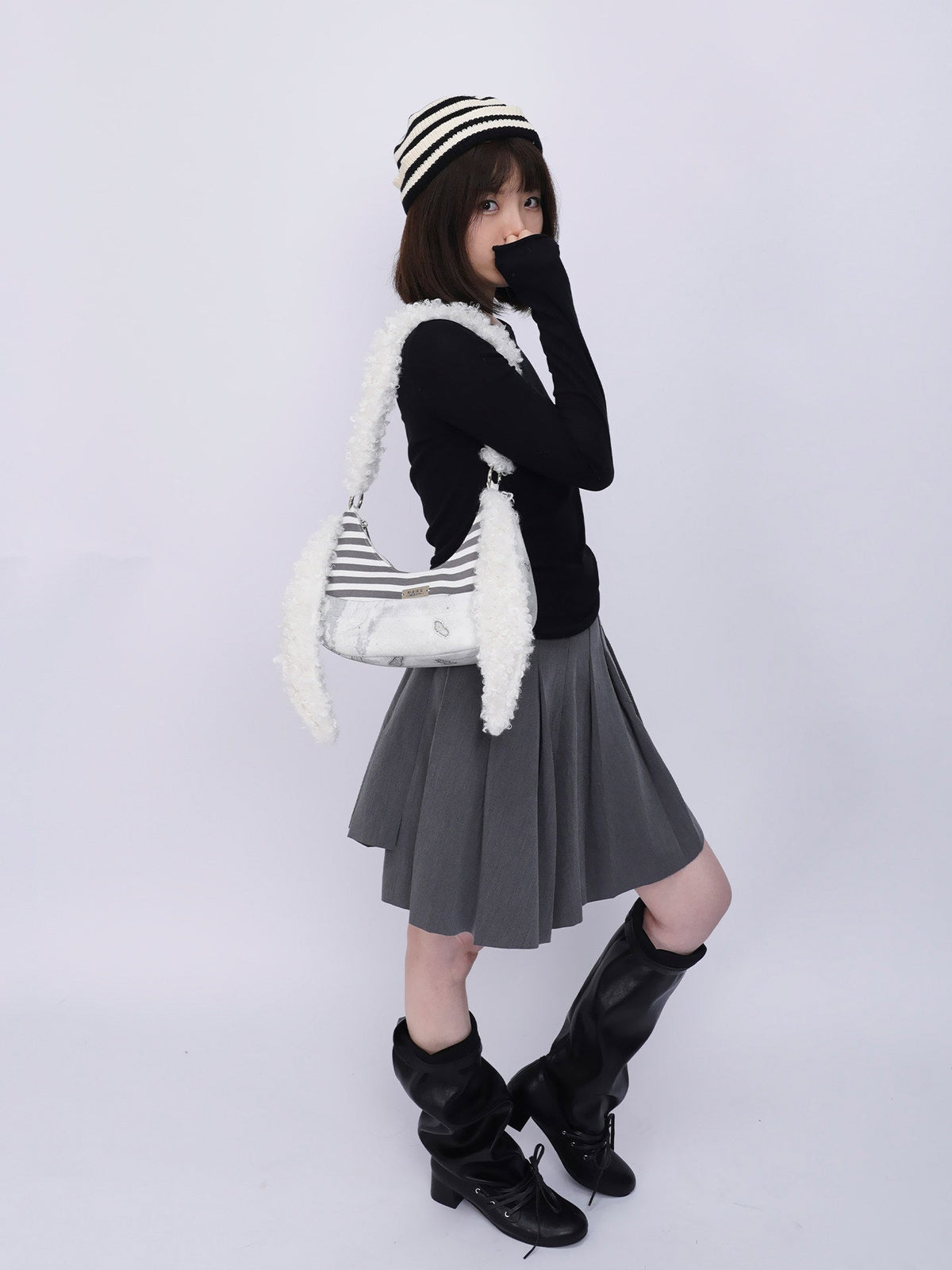 Furry Strap Mini Shoulder Bag