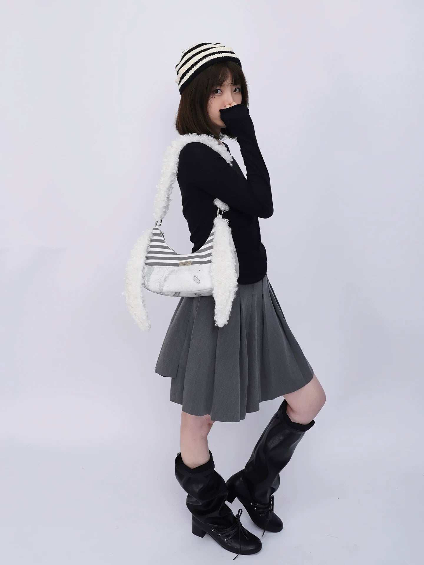 Furry Strap Mini Shoulder Bag