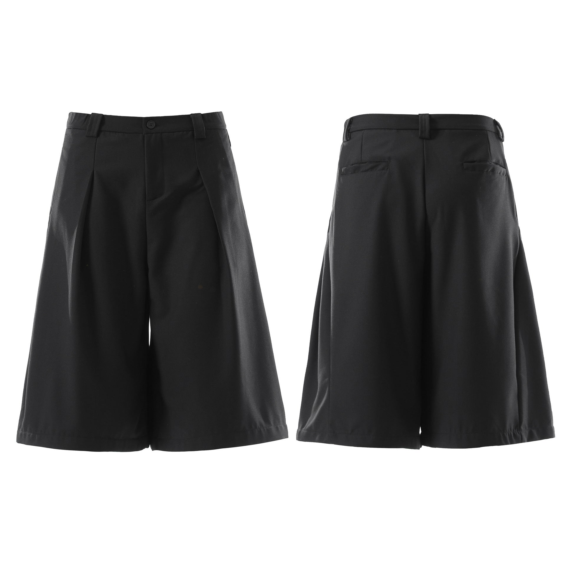 Drape Pleats Cropped Jort