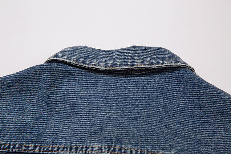 Ripped Cropped Denim Jacket