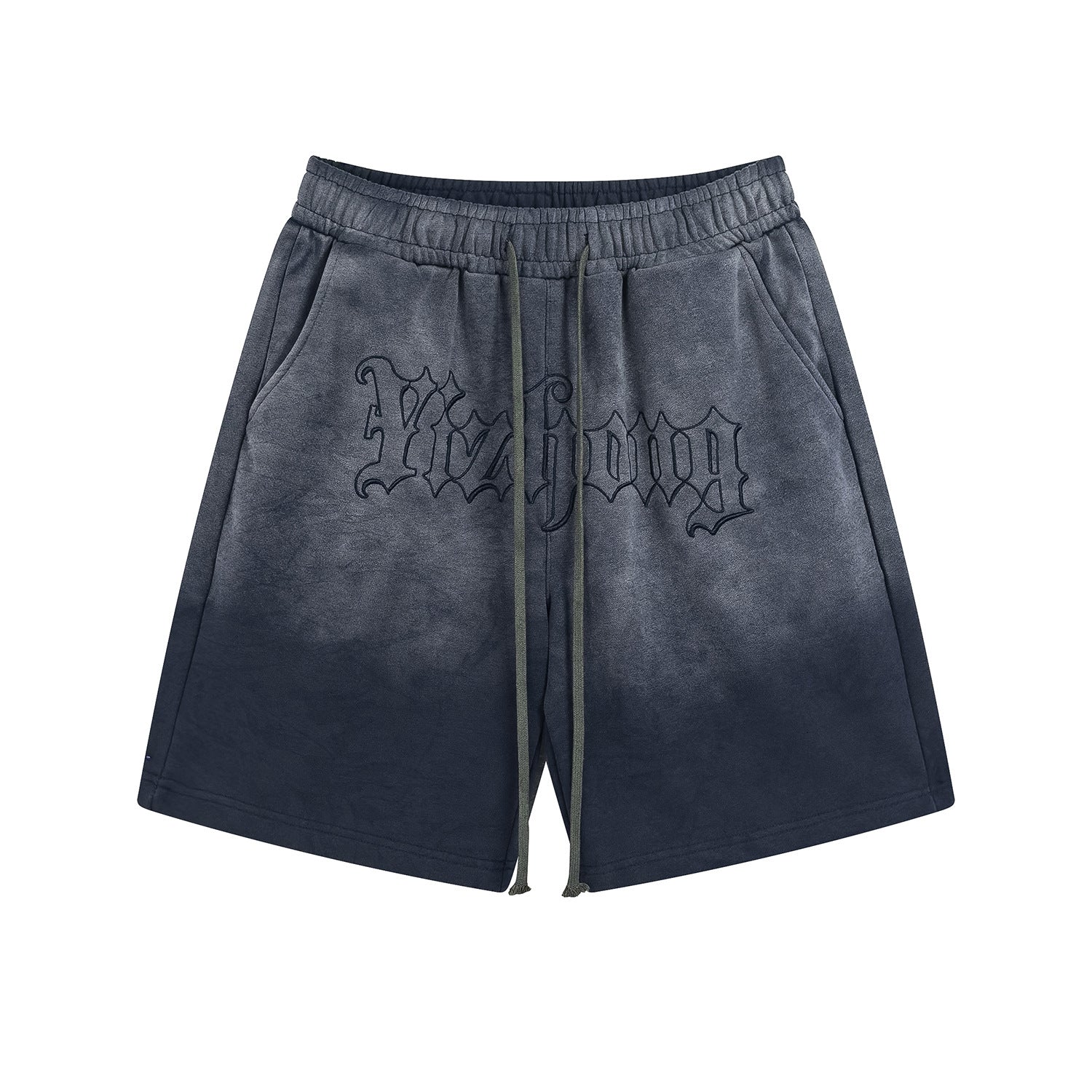 Graphic Letter Design Washed Tie-Dye Short