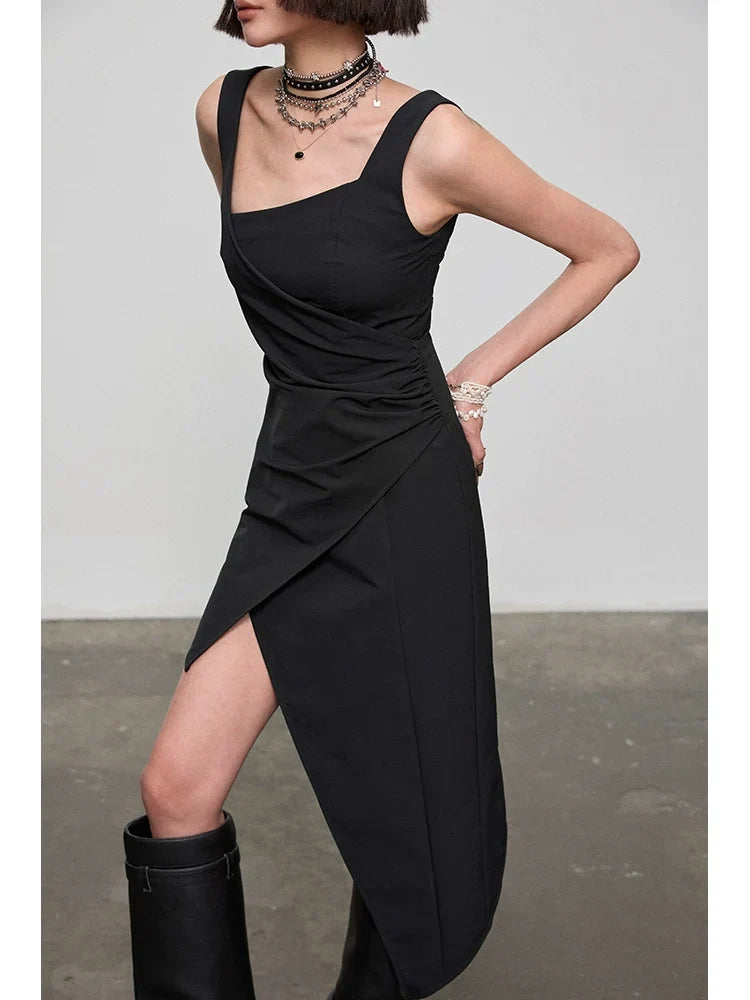 Tank Top Dress With Irregular Hem Length