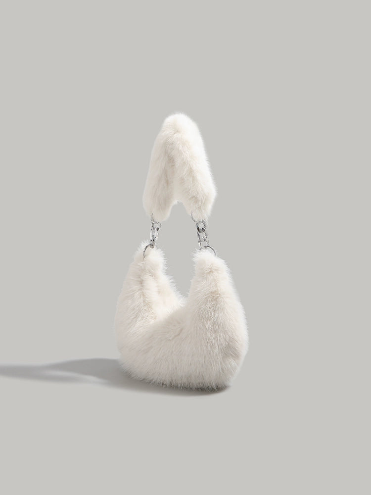 Sac à bandoulière en fausse fourrure Midnight Luxe