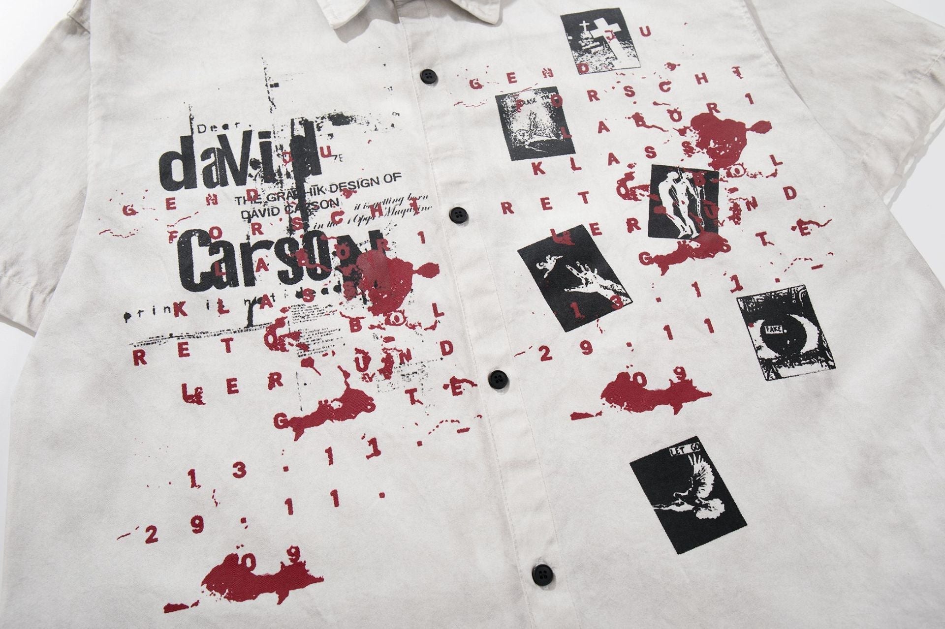 Washed Graphic Print Short Sleeve Shirt