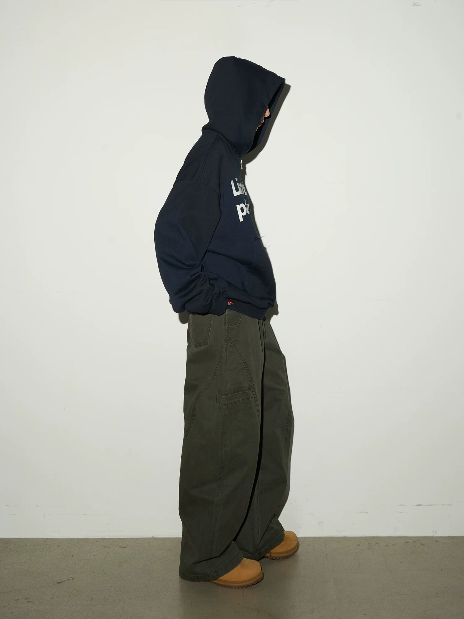 Irregular Dye Letter Print Oversize Hoodie