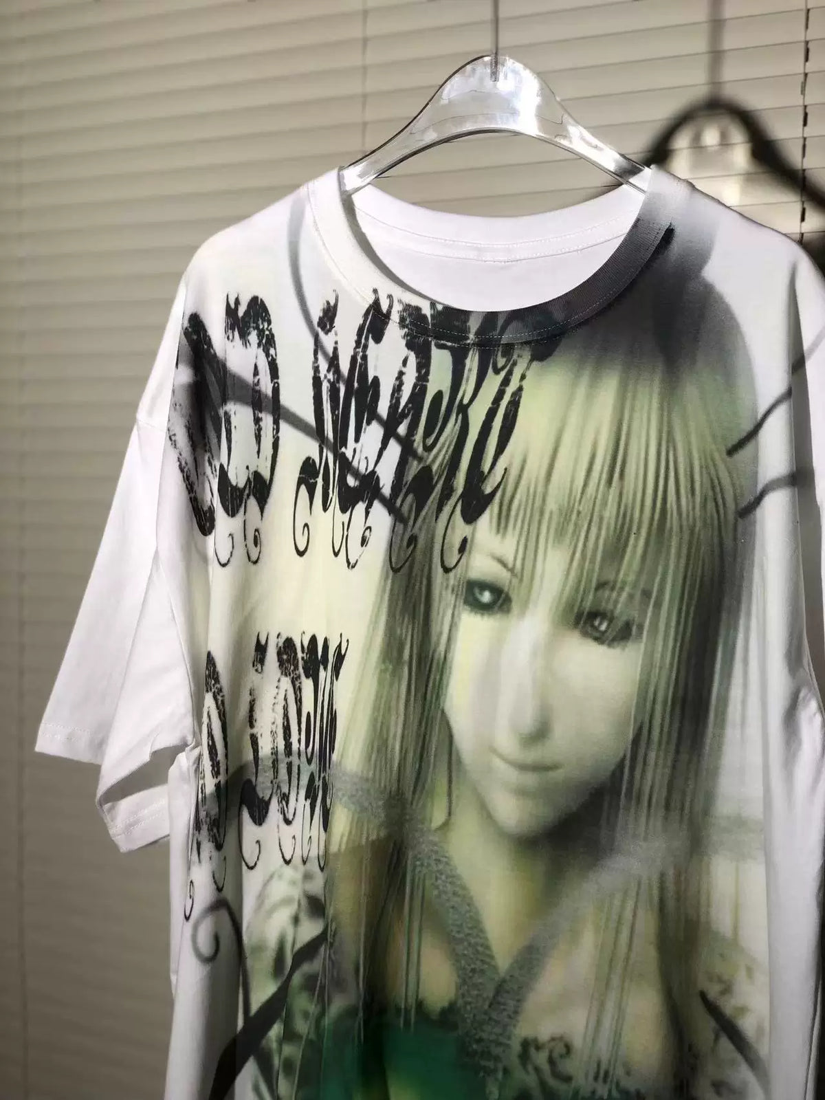 2000s Internet Heart Image Print Short Sleeve T-Shirt