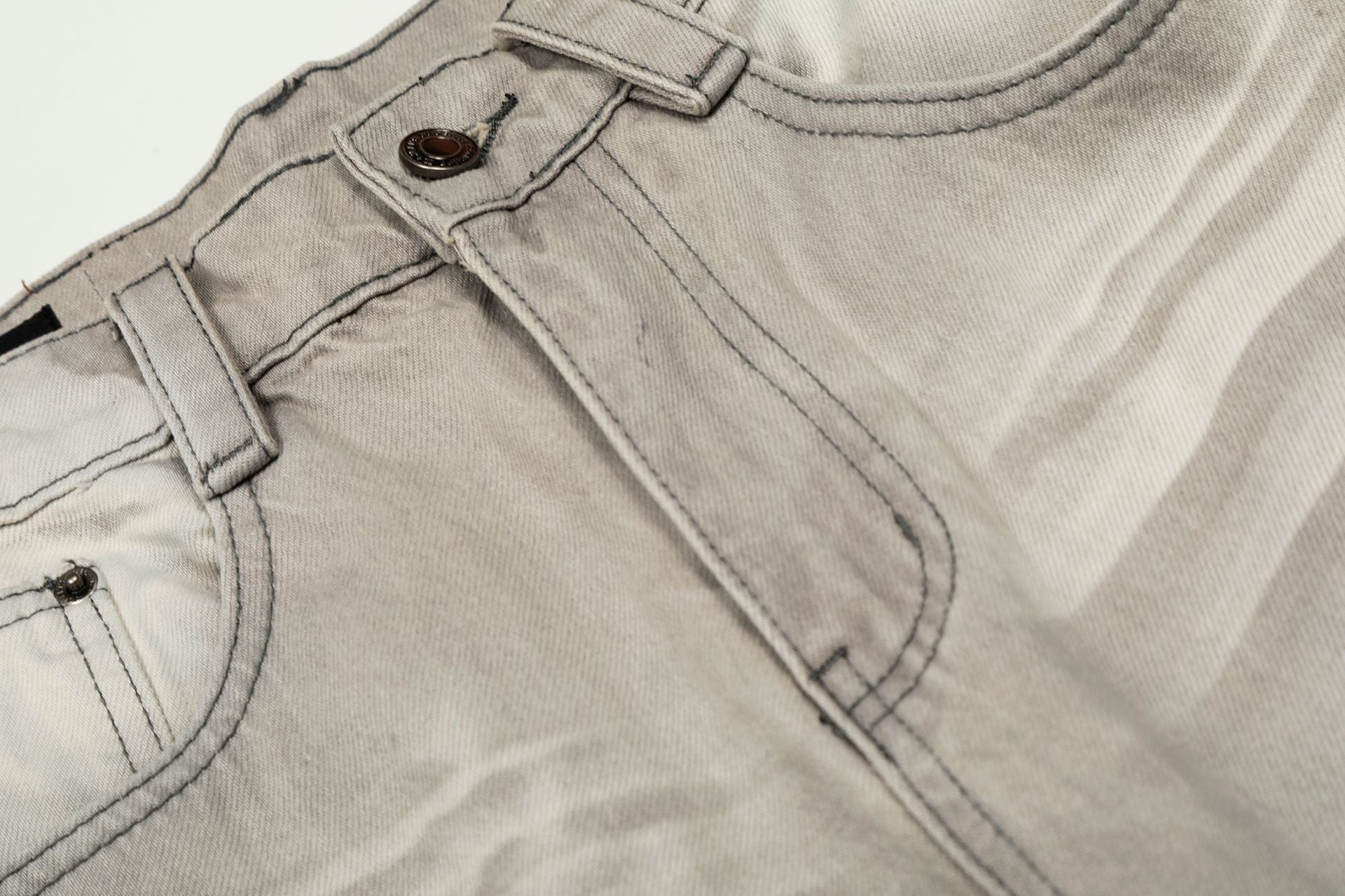 Washed Whiskers Wide Leg Denim Jeans