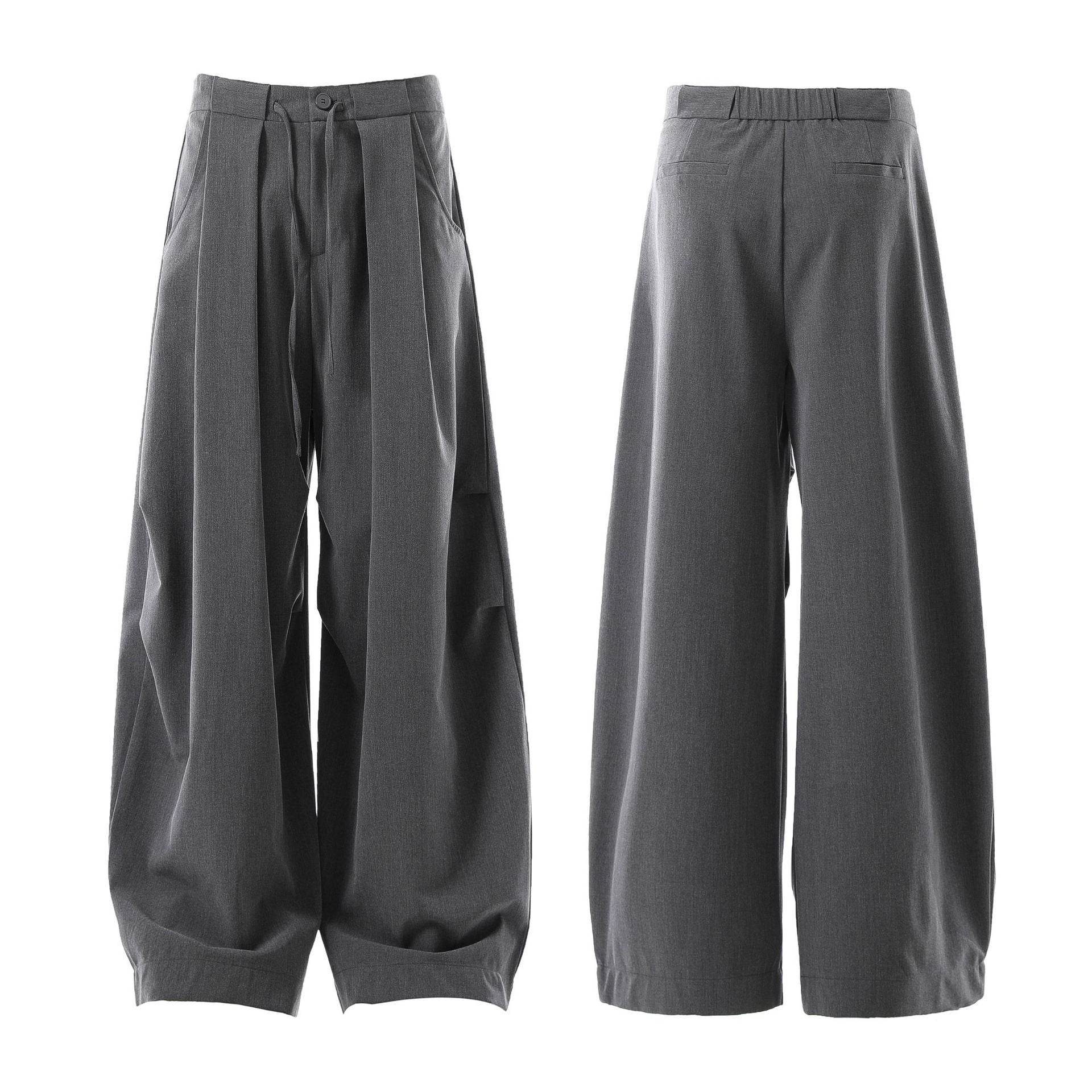 Deconstruction Pleats Curved Trousers