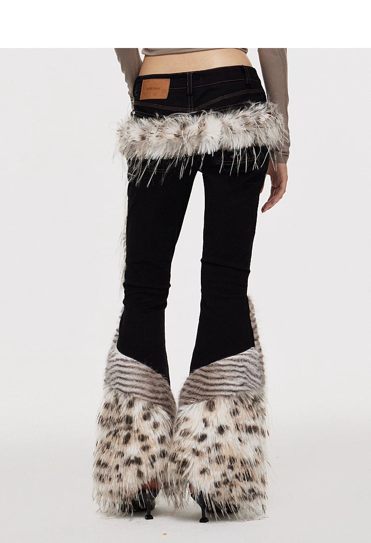 Leopard Print Fur Belt