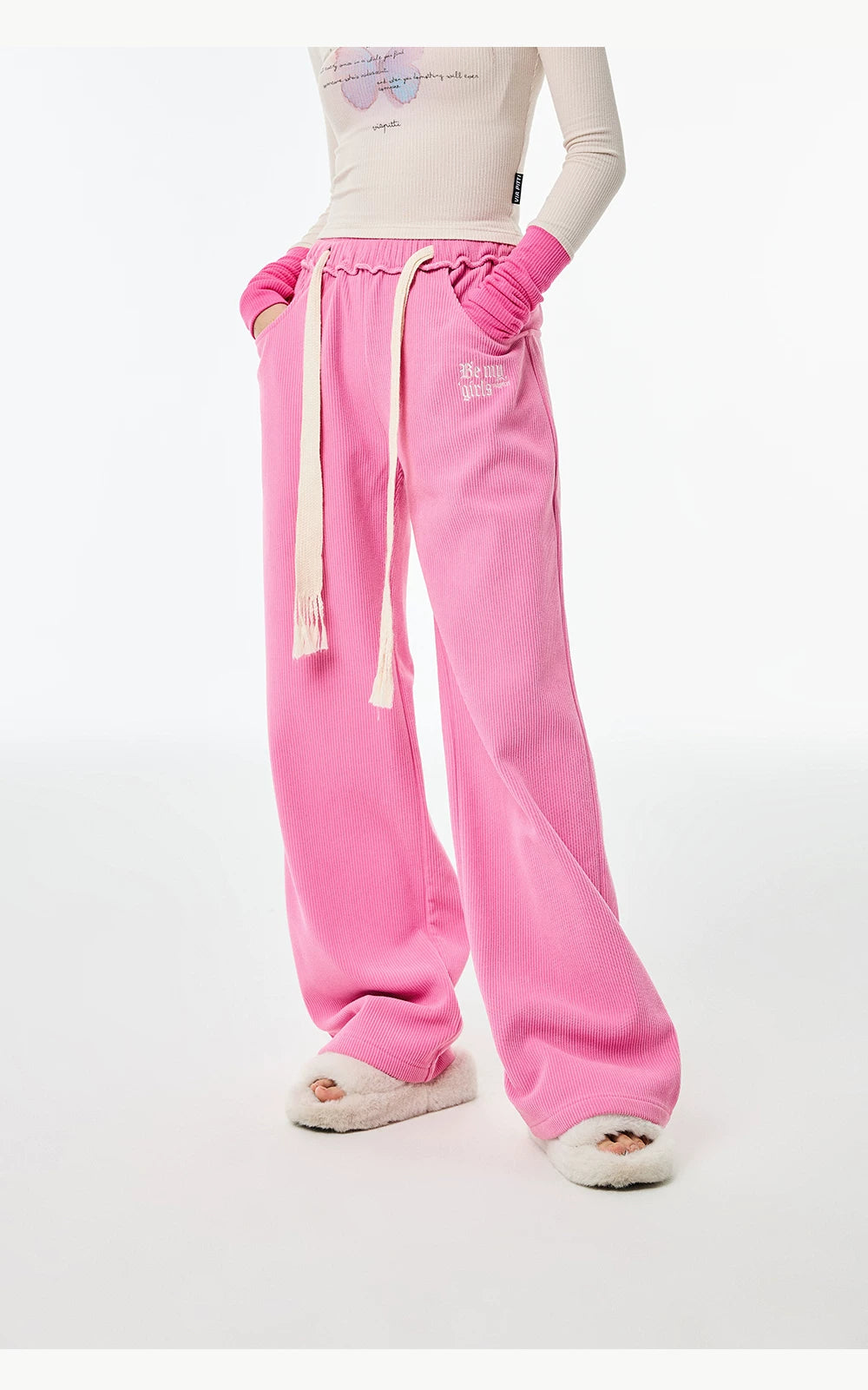 High Waist Sporty Straight Sweatpants