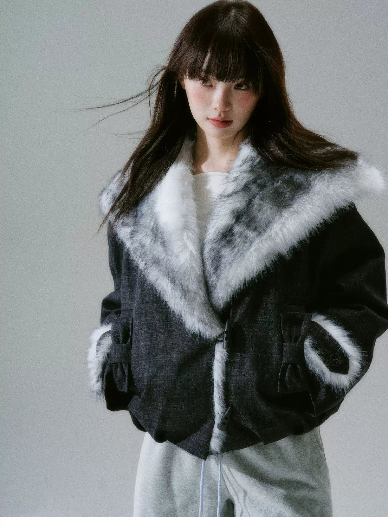 Plush Flower Bud Short Jacket