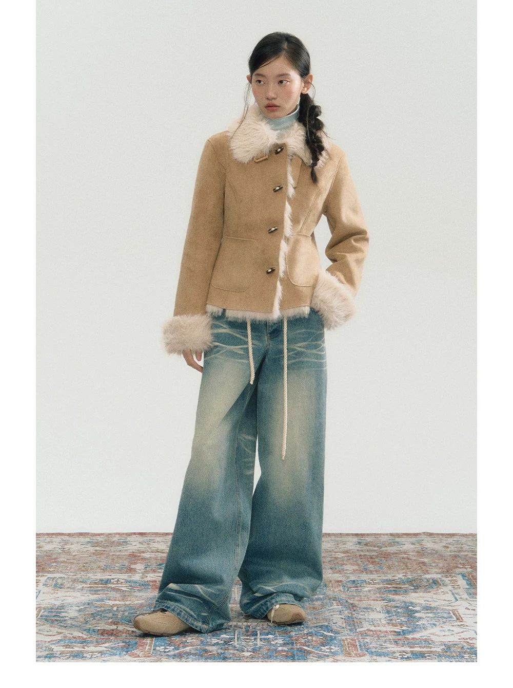 Fake Shearling Thick Jacket