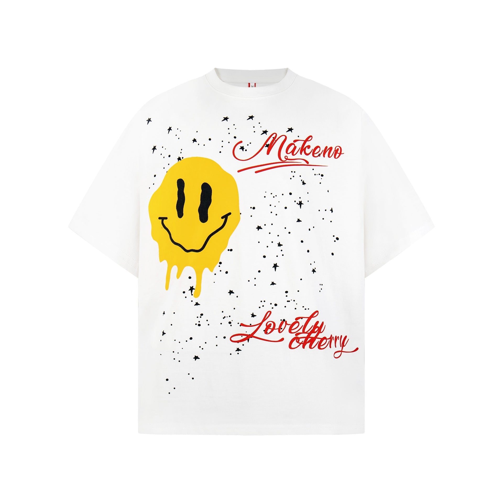Smile Print Oversize Short Sleeve T-Shirt