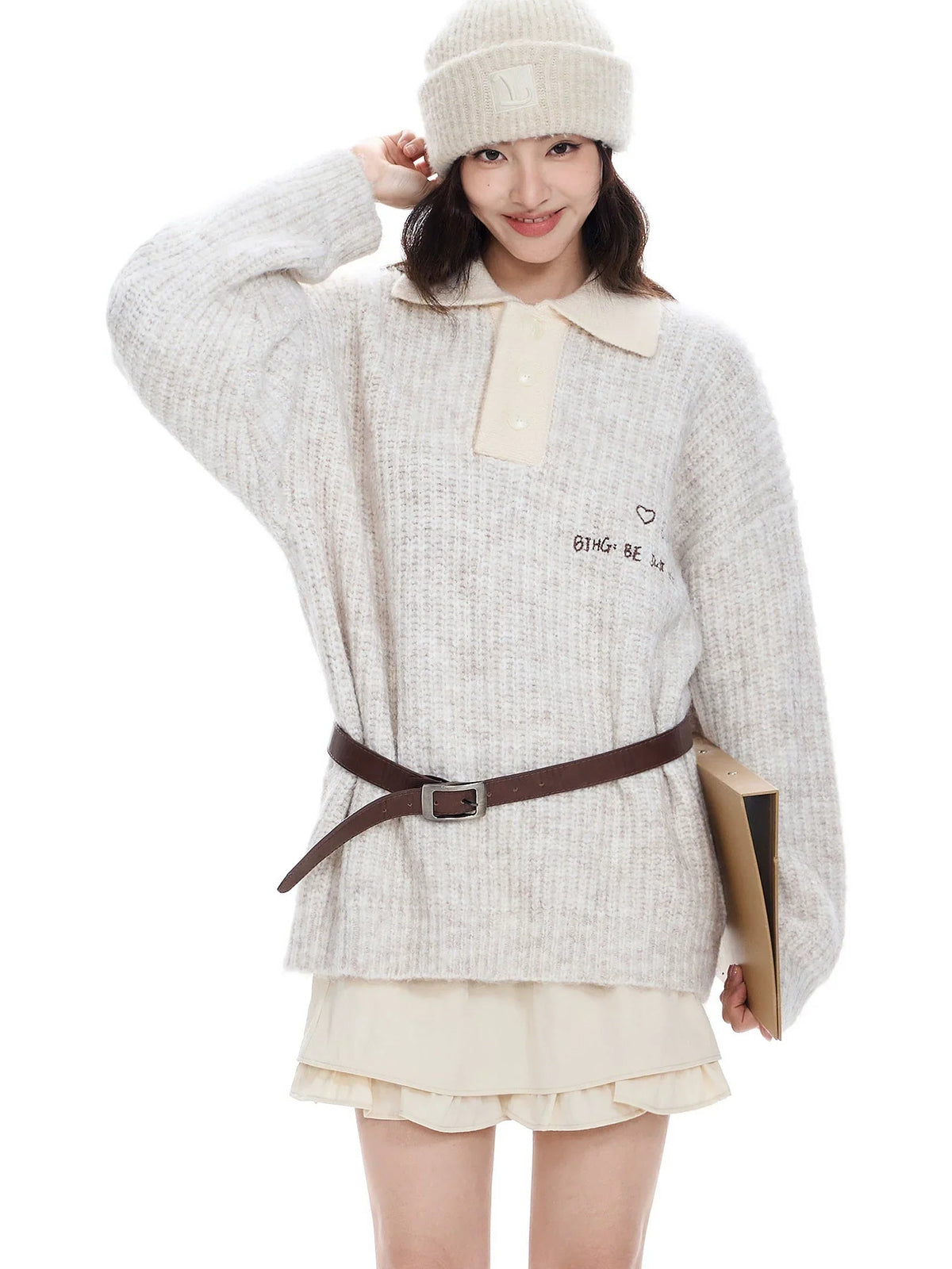 Pullover Polo Knit Sweater