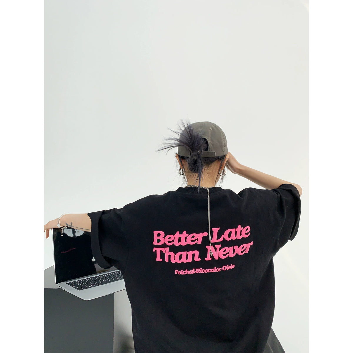 Pink Print Oversize Short Sleeve T-Shirt