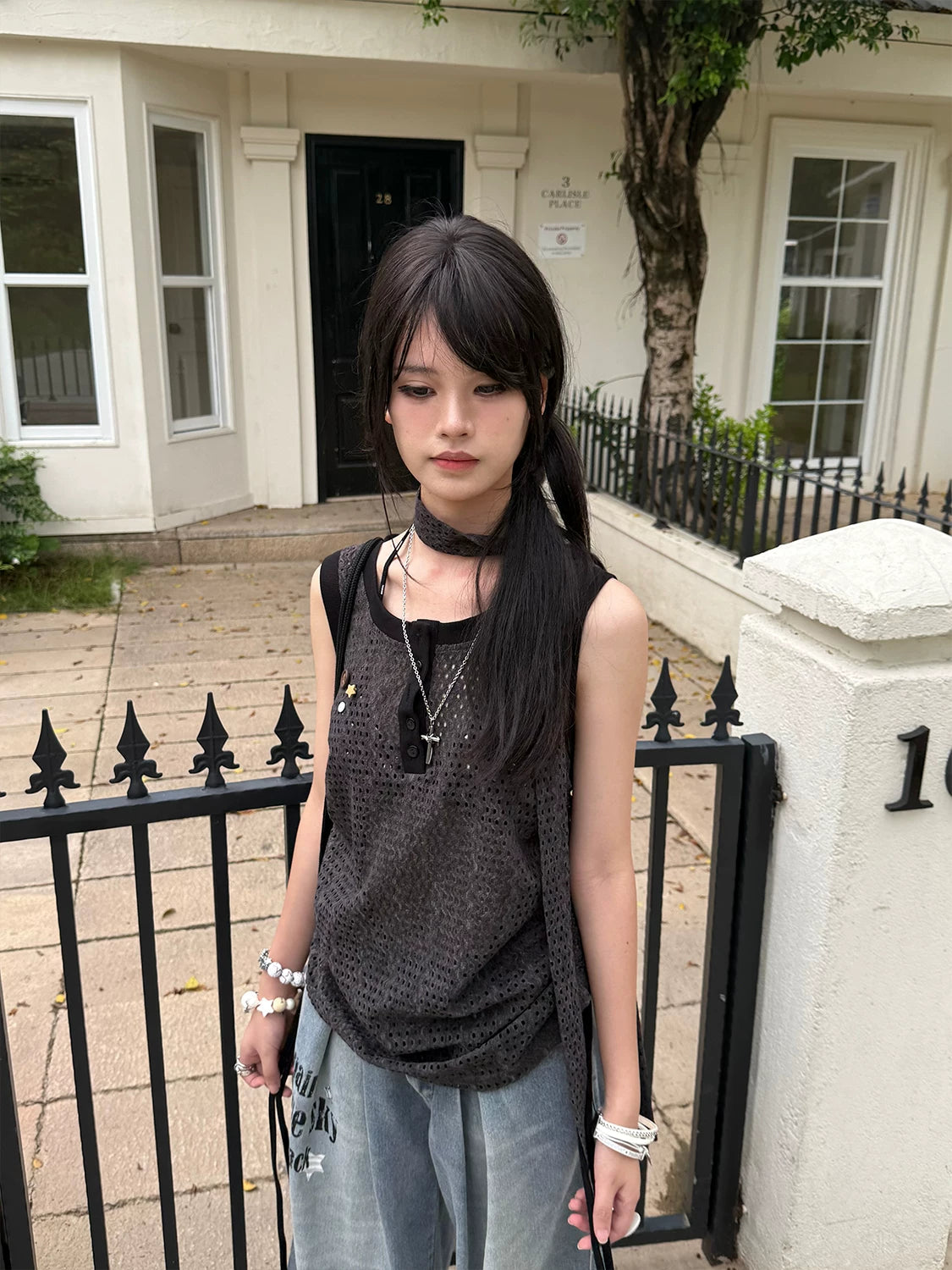 Strap Detail Oversize Tank Top
