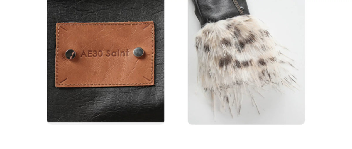 Fake Fur Patchwork Lined Thick PU Leather Jacket