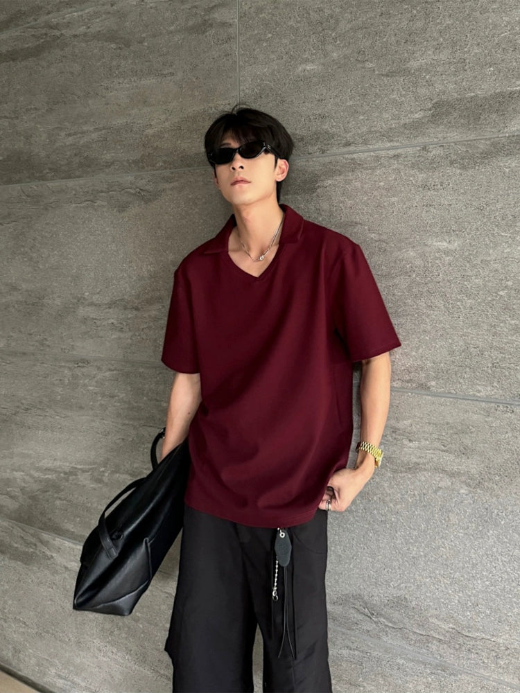 Detachable Collar Short Sleeve Polo Shirt