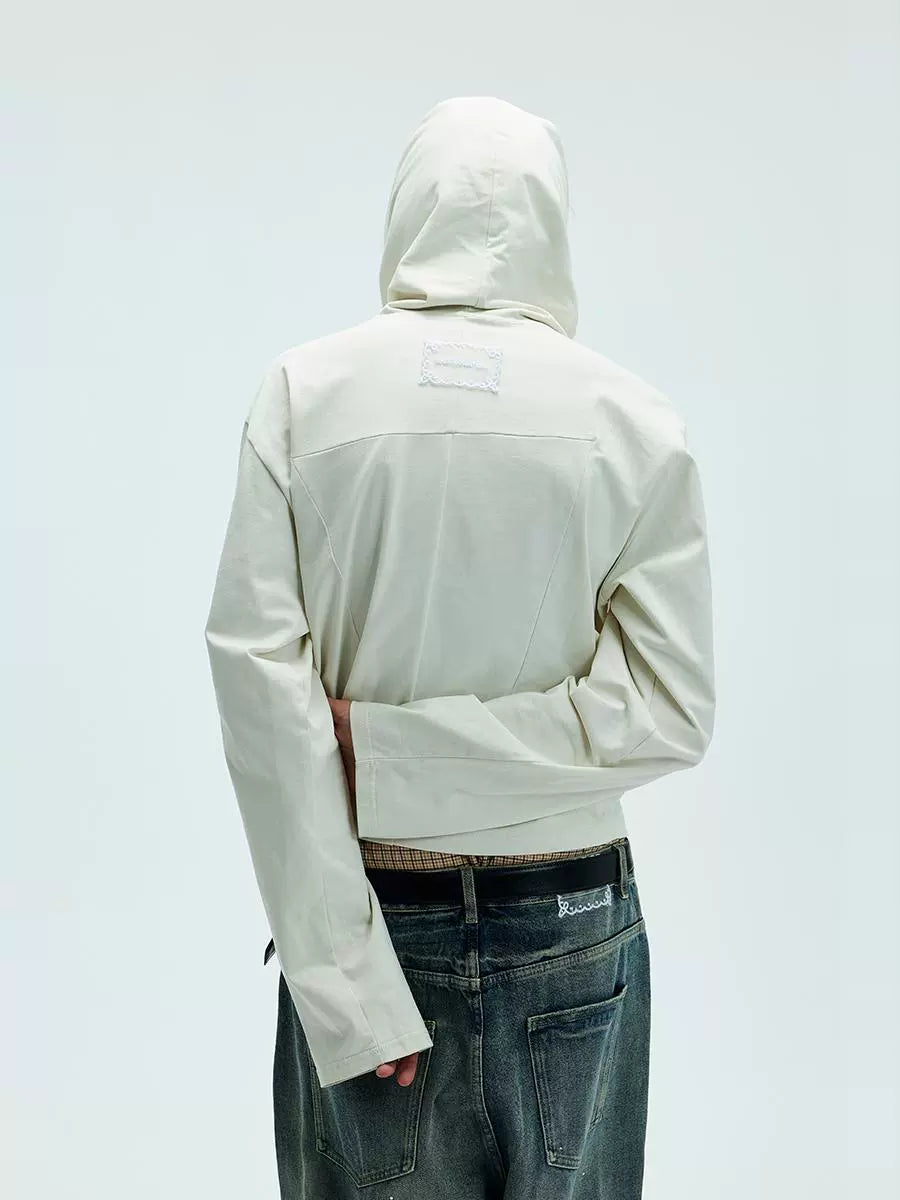 Irregular Oversize High Neck Long Sleeve Thin Hoodie