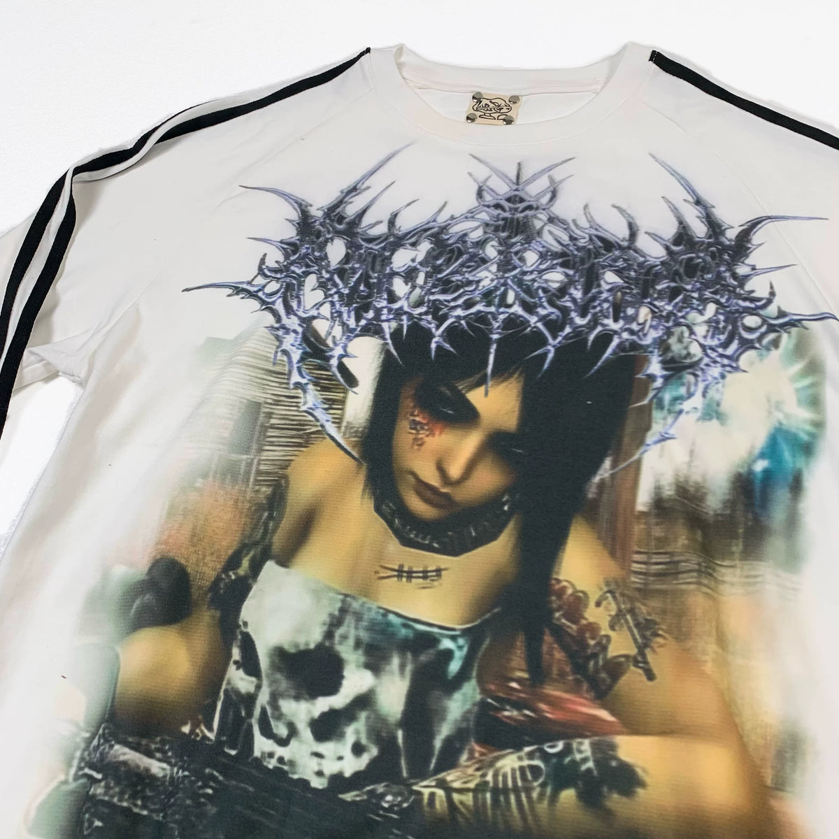 Y2k Liquid Acid Metal 3D Girl Oversize Long Sleeve T-Shirt