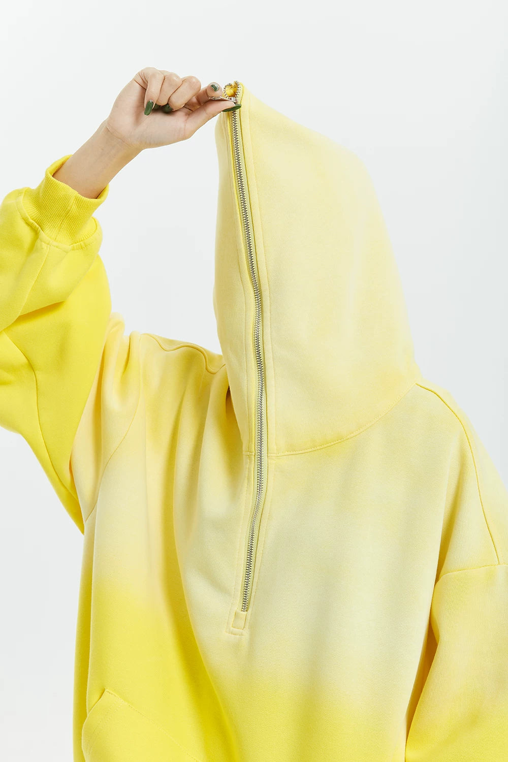 Gradient Half Zip Oversize Hoodie