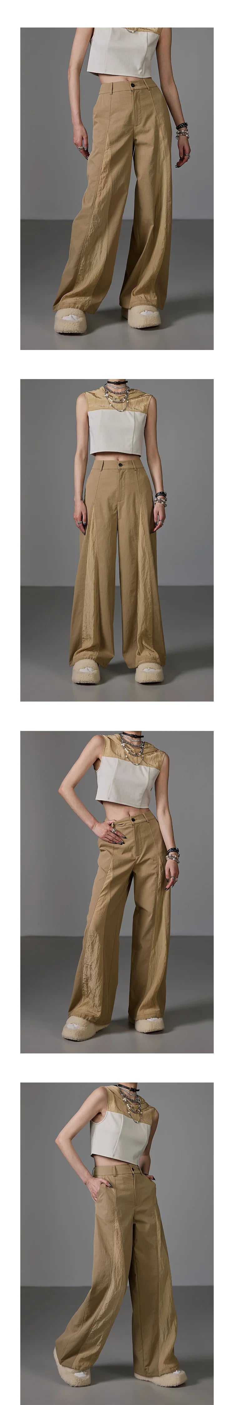Pantalon large patchwork