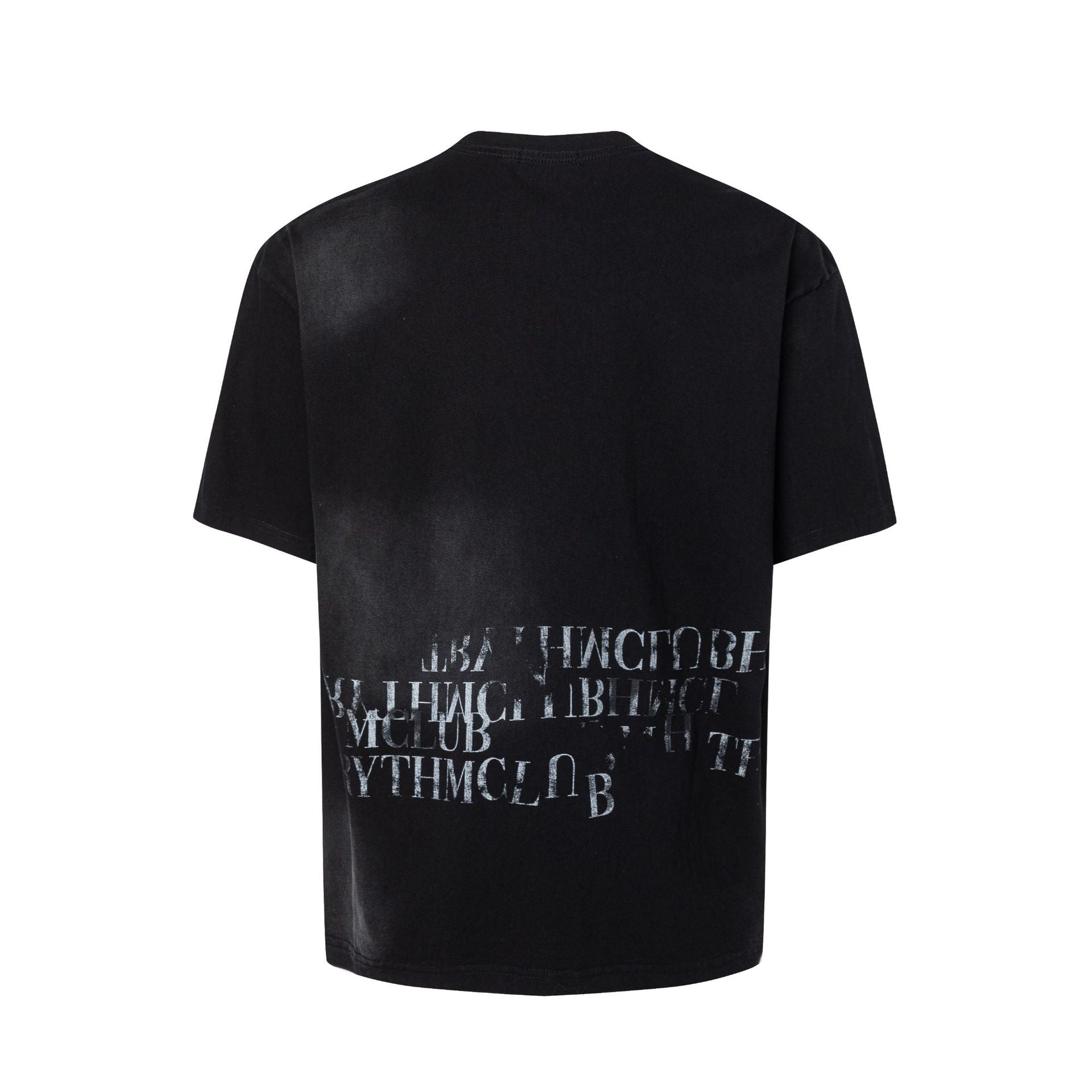 Dirty Washed Letter Print Oversize Short Sleeve T-Shirt