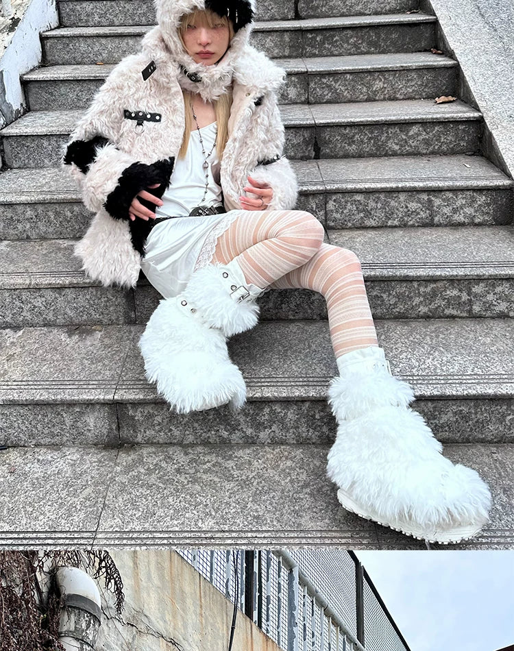 Patchwork Fake Fur Jacket