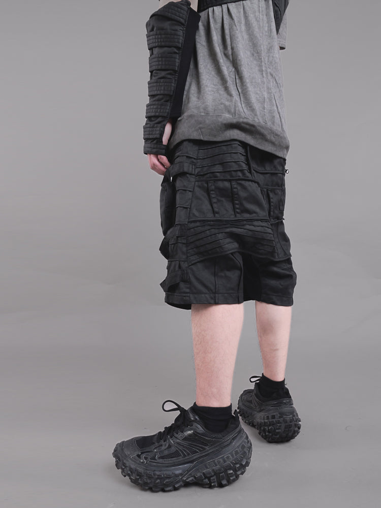 Pleats Waxed Cargo Short