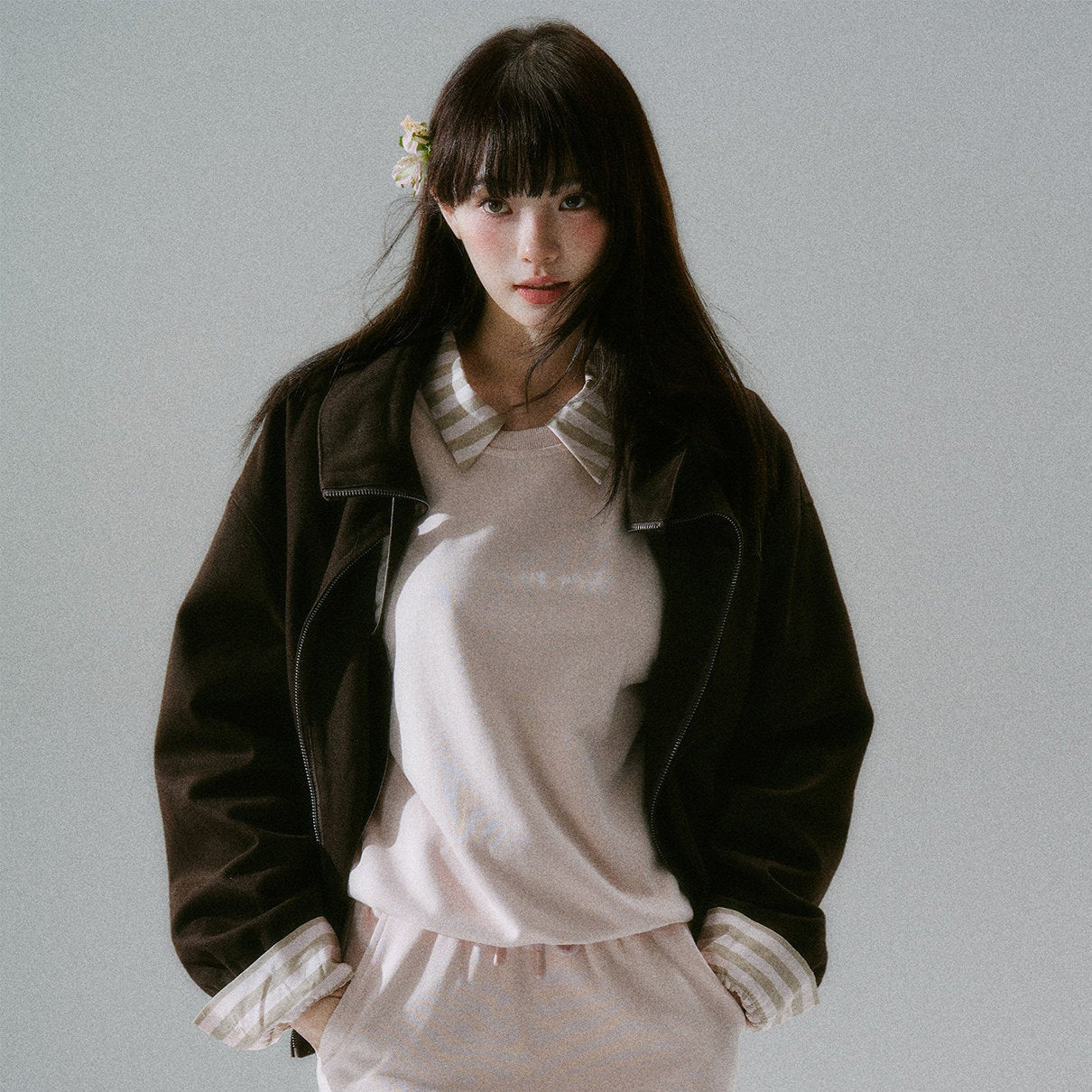 Bow Tie Collar Oversize Jacket