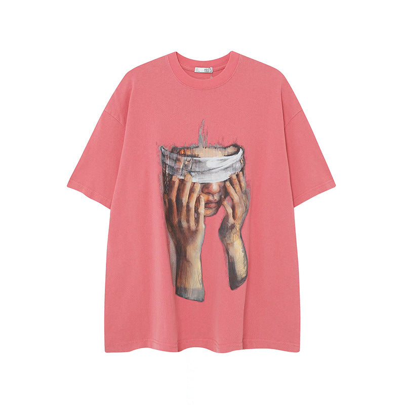 Blindfolded Girl Print T-shirt