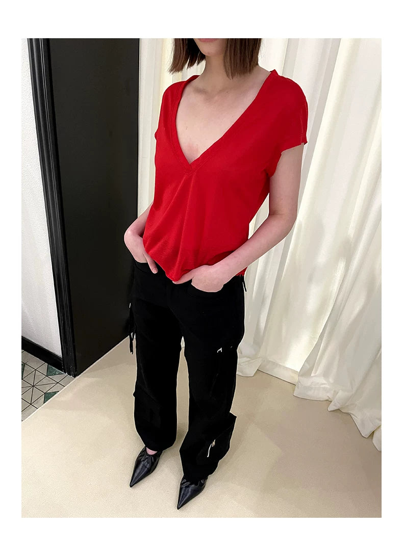 Pantalones cargo irregulares con múltiples bolsillos