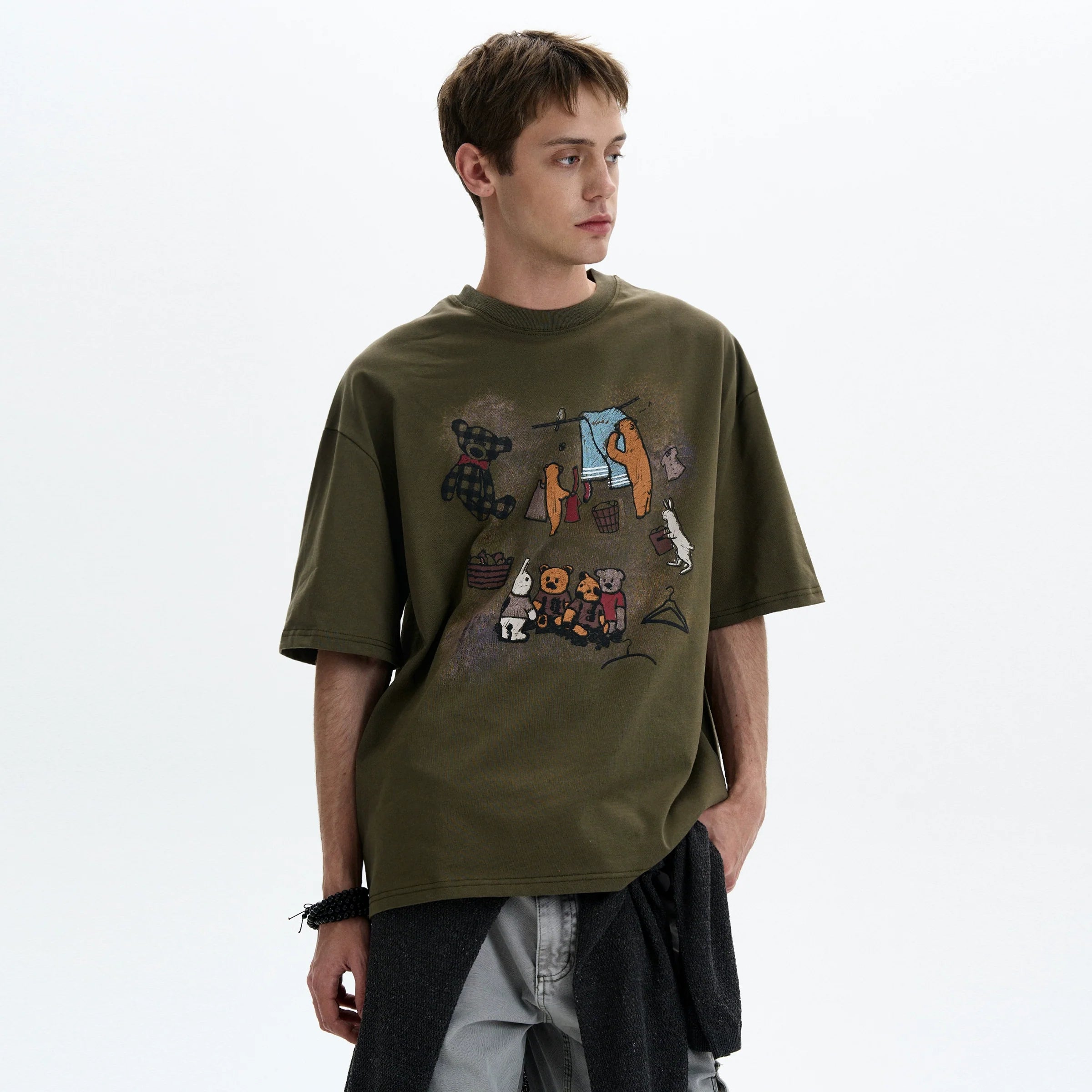 Vintage Distressed Printed Oversized T-shirt