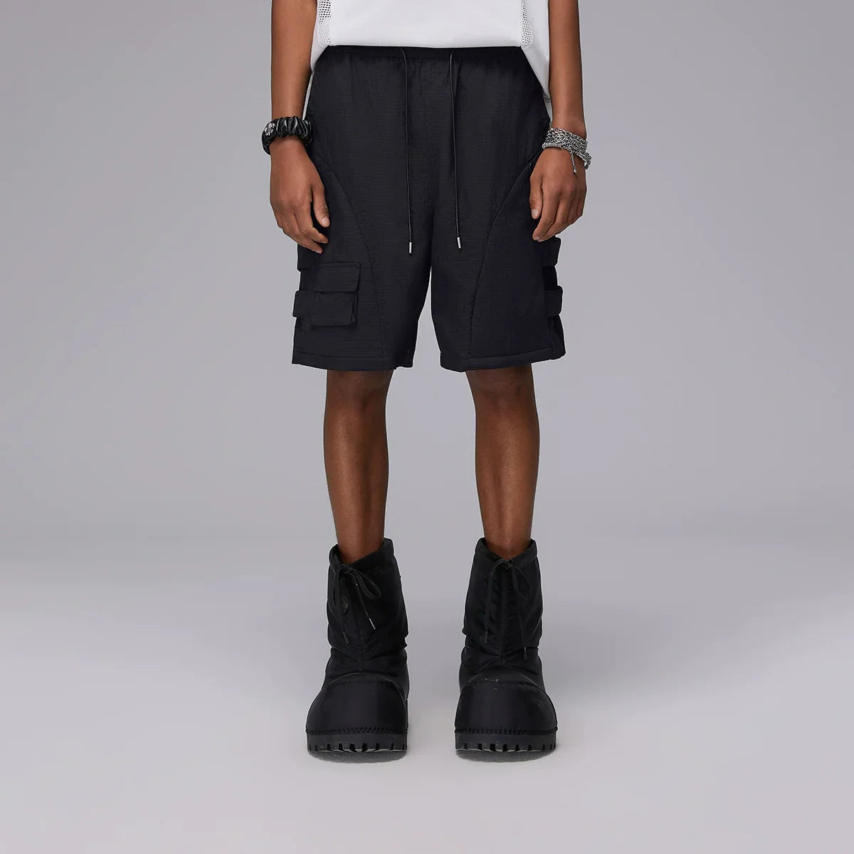 Multi Strap Functional Deconstructed Pocket Short