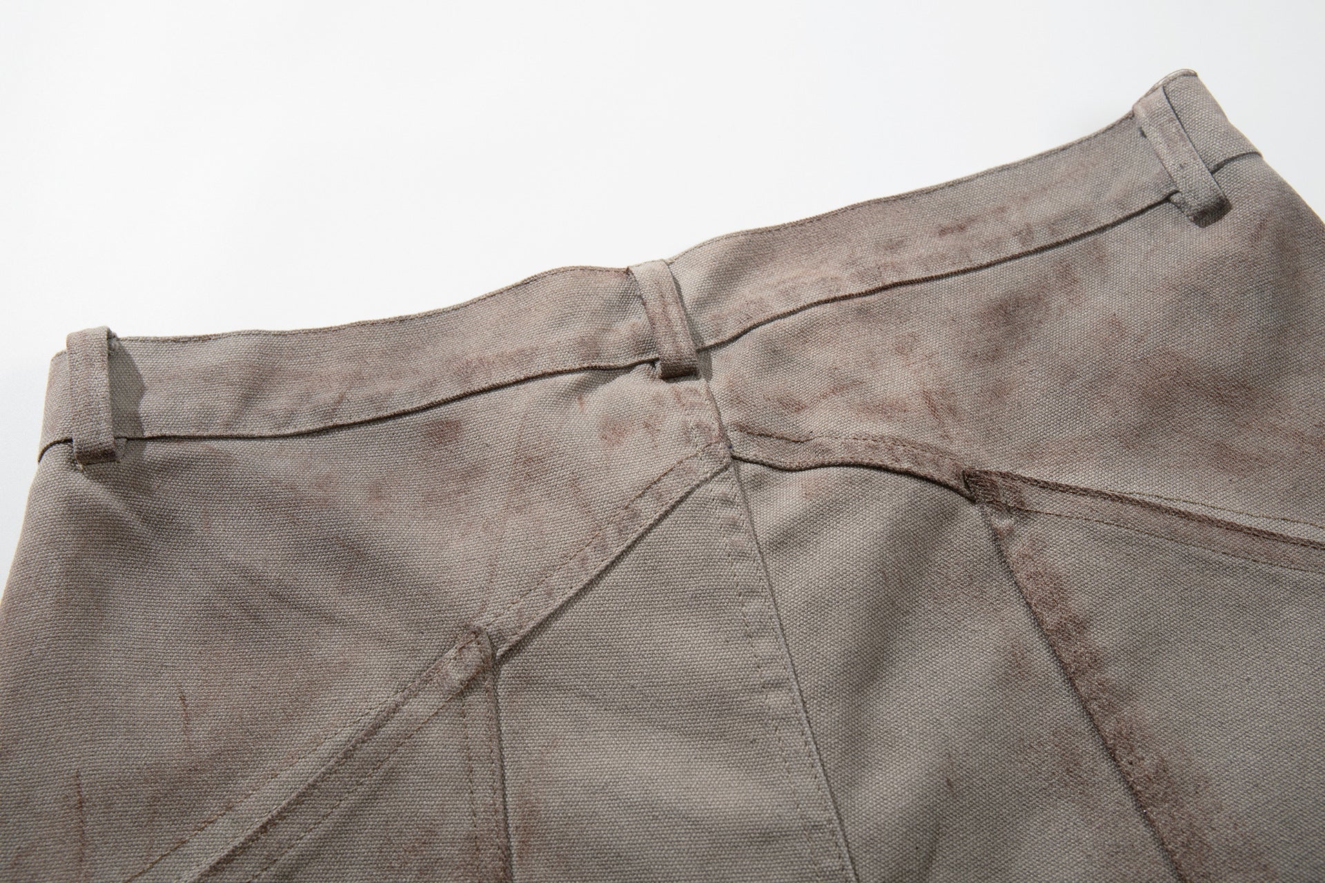 Washed Paint Studs Detail Wide Leg Pants