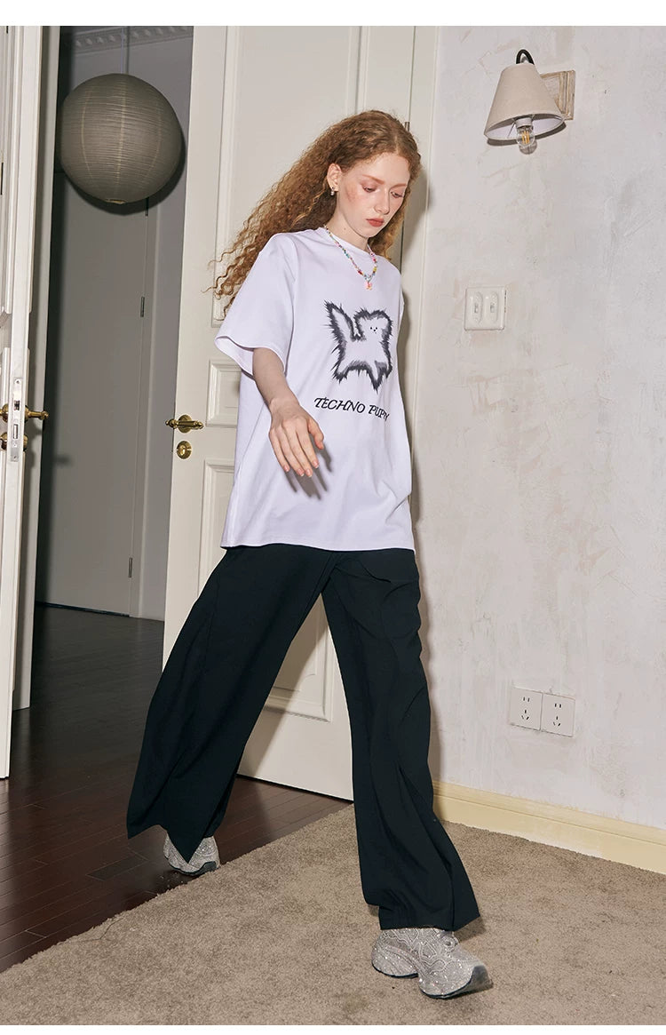 Wide Leg Floor Dropping Trousers