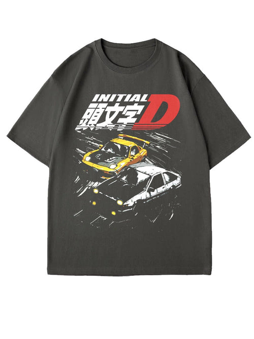 Camiseta de anime Initial D - S / cinza