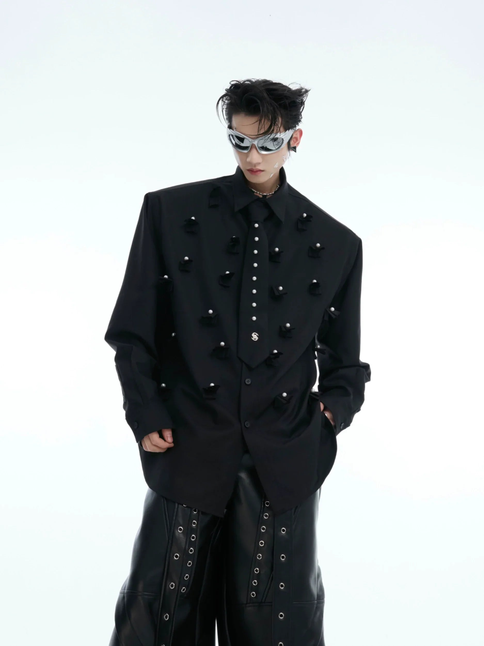 Pearl Decor Long Sleeve Shirt