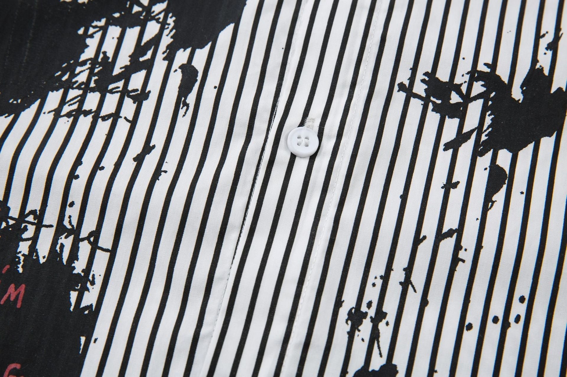 Fake Layered Stripe Graphic Print Long Sleeve Shirt