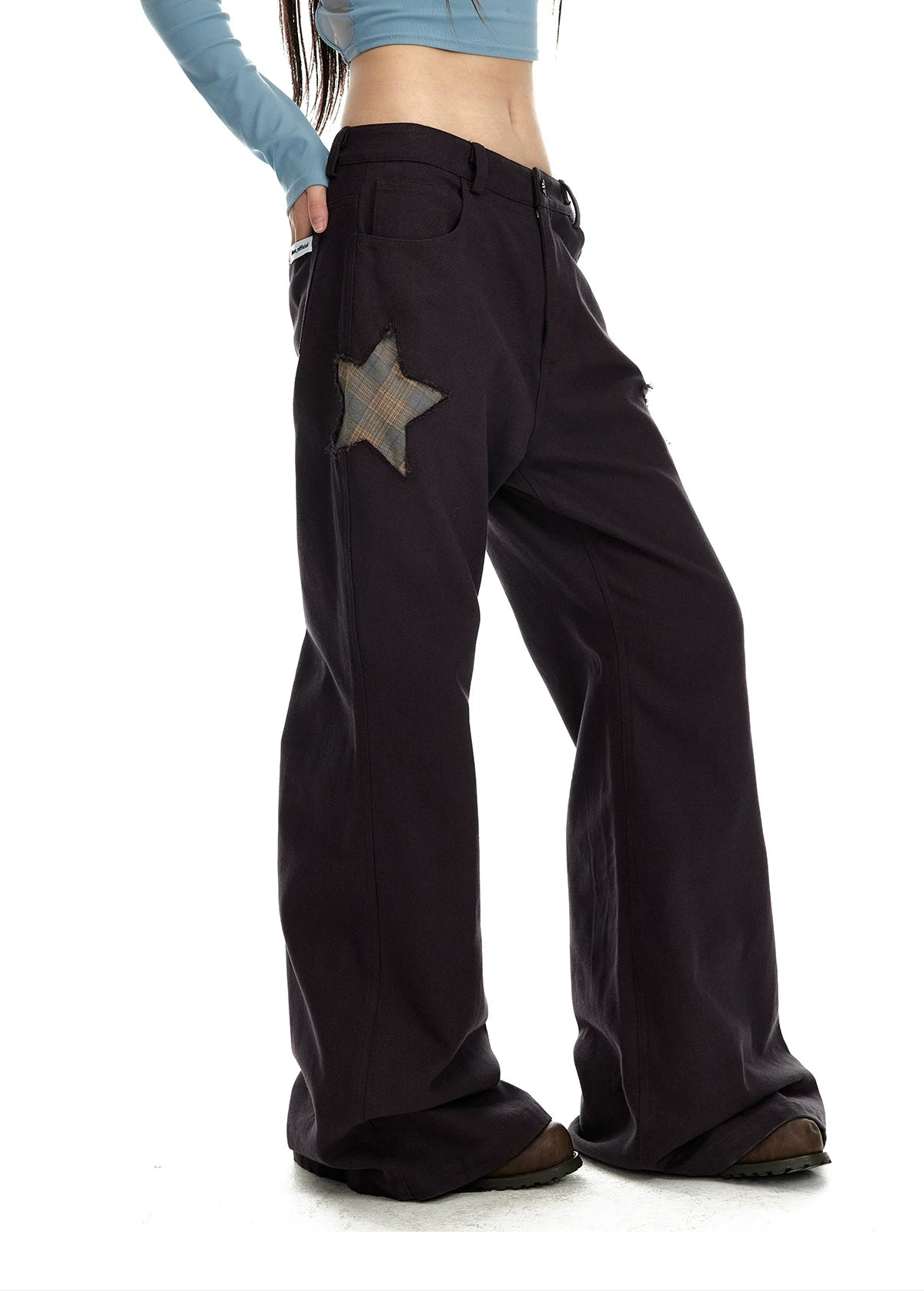 Star Patch Flare Pants