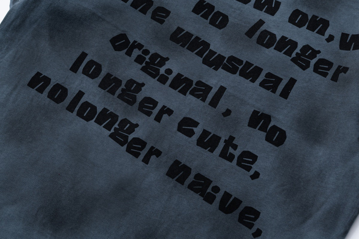 Washed Dirty Letter Print Short Sleeve T-Shirt
