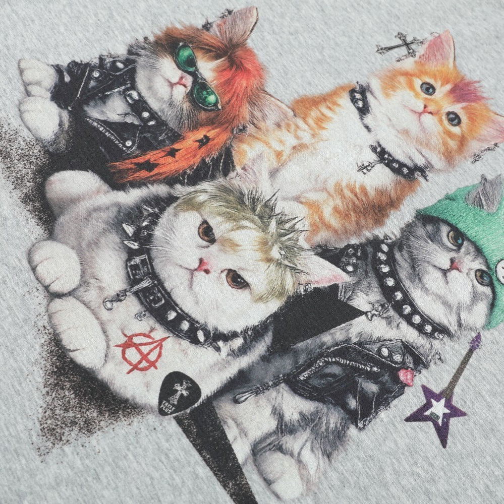 Cat Graphic Print Oversize Short Sleeve T-Shirt