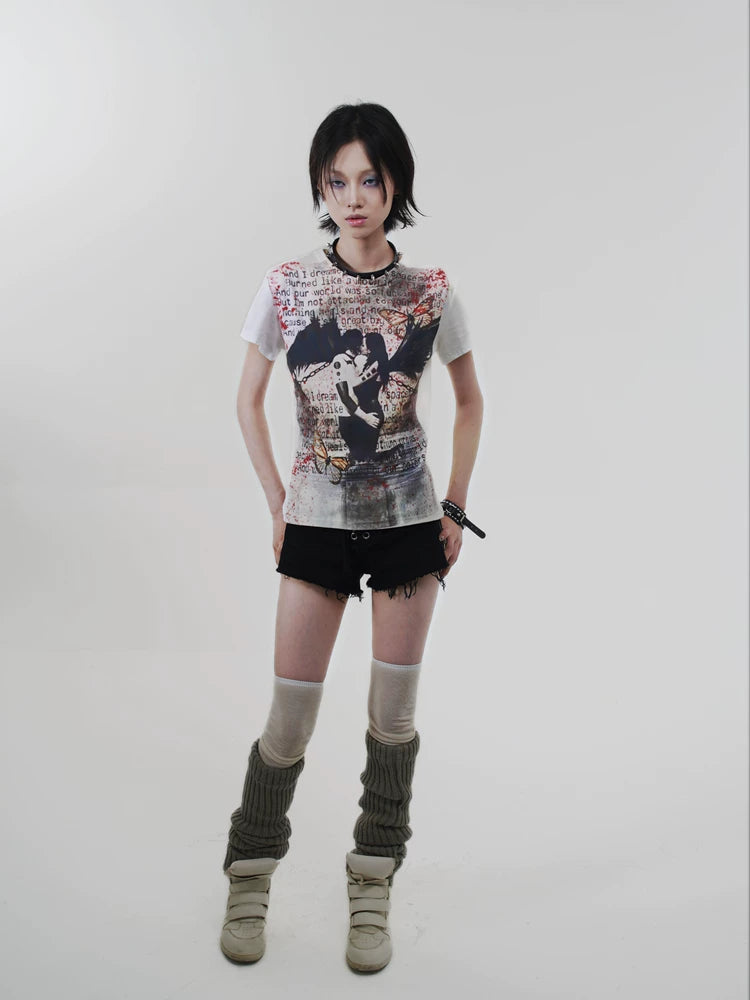 Letter Print Short Sleeve T-Shirt
