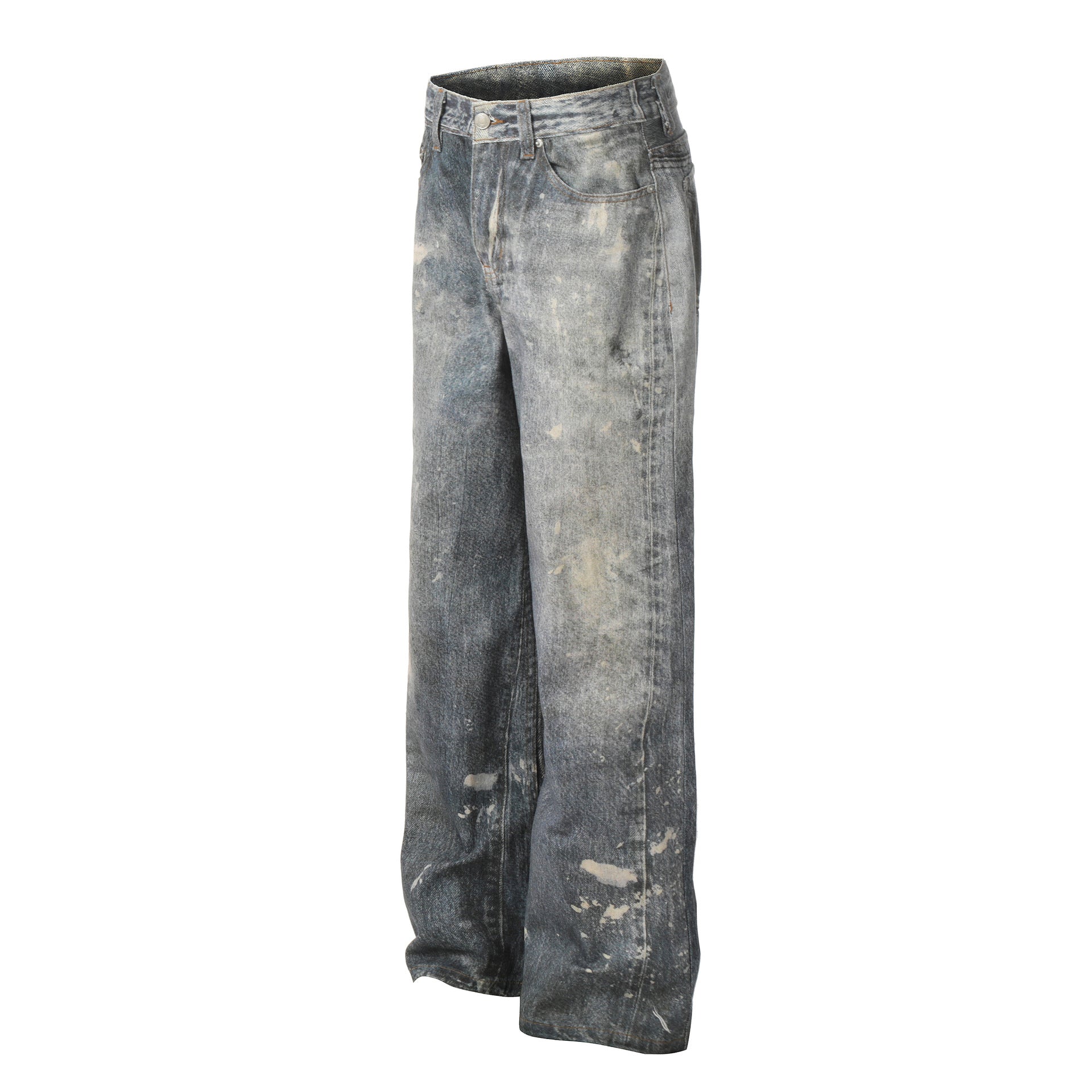 Spray Paint Damage Denim Jeans