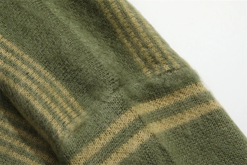 Oversized Striped Knit Sweater